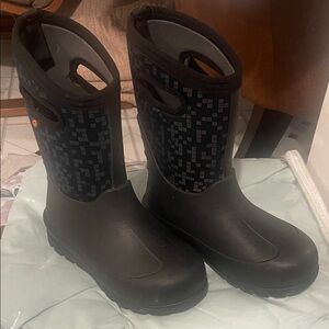 Kids Black Patterned Bogs Boots